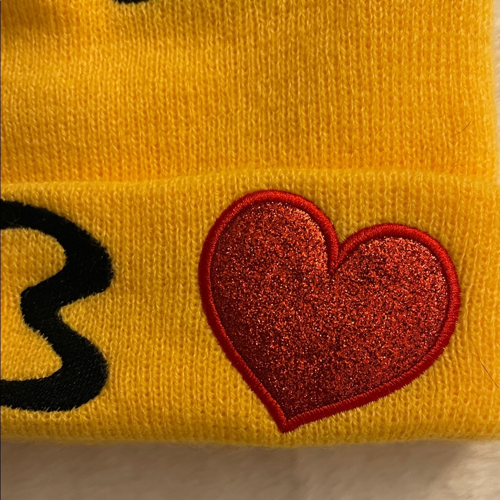 Yellow Emoji Beanie for Kids/Adults SZ OS - Picture 2 of 3